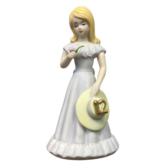 Growing Up Birthday Girls Age 12 Porcelain Blonde Figurine 1981 Enesco - Picture 7 of 7